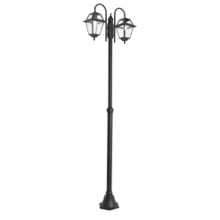 Qazqa staande buitenlampen berta zwart e27