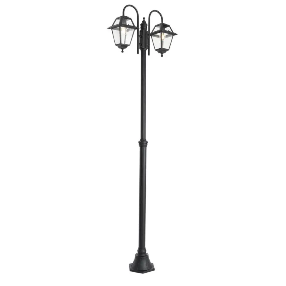 Qazqa staande buitenlampen berta zwart e27