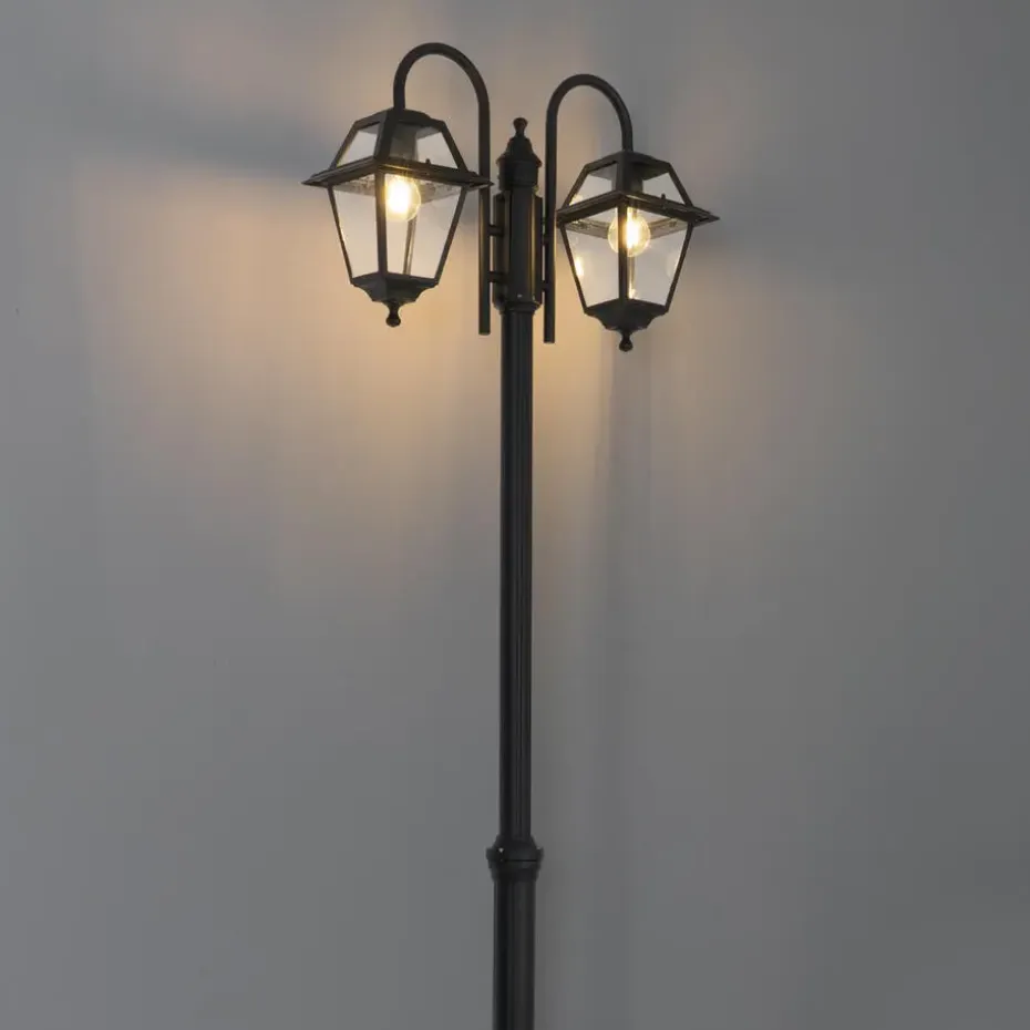 Qazqa staande buitenlampen berta zwart e27