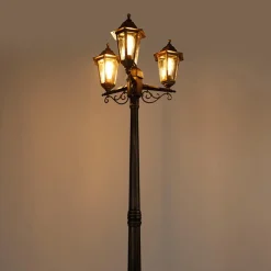 Qazqa staande buitenlampen new haven goudkleurig e27