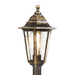 Qazqa staande buitenlampen new haven goudkleurig e27