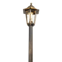 Qazqa staande buitenlampen new haven goudkleurig e27