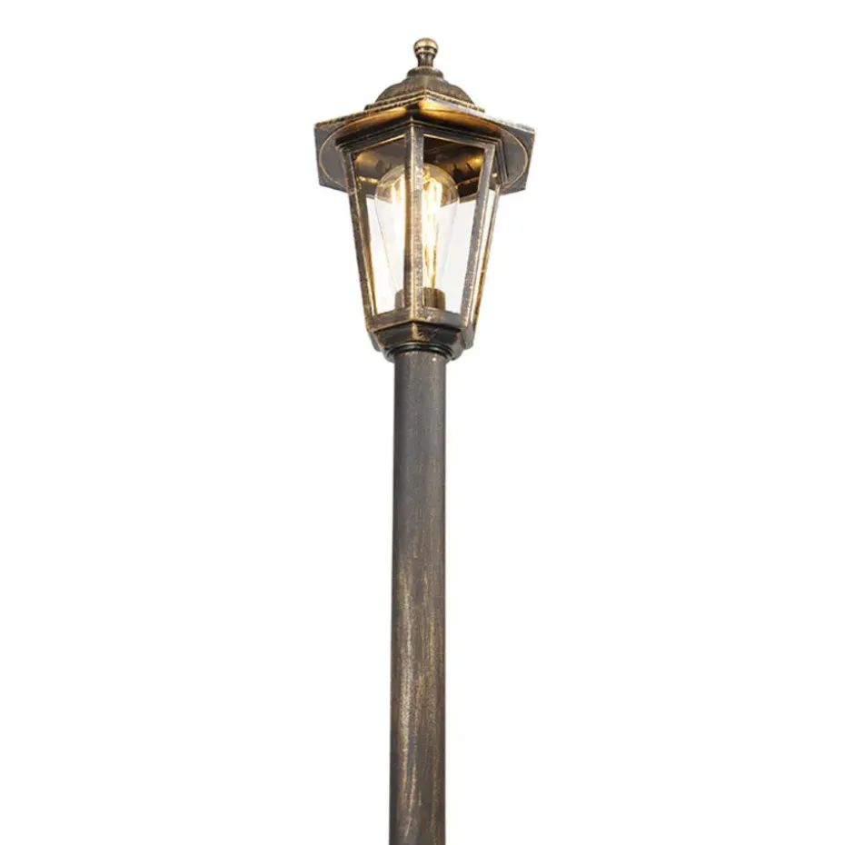 Qazqa staande buitenlampen new haven goudkleurig e27