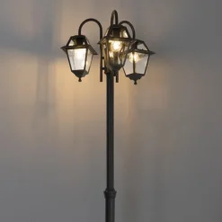 Qazqa staande buitenlampen berta zwart e27