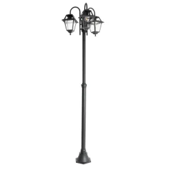 Qazqa staande buitenlampen berta zwart e27