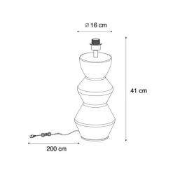 Qazqa tafellampen alisia zwart e27