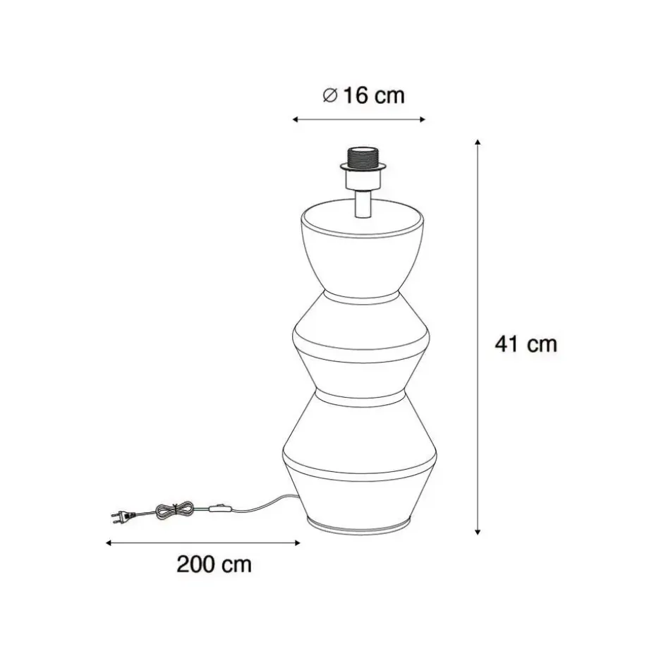 Qazqa tafellampen alisia zwart e27