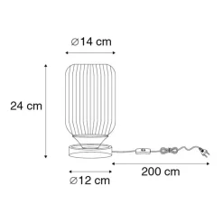 Qazqa tafellampen banci zwart e27