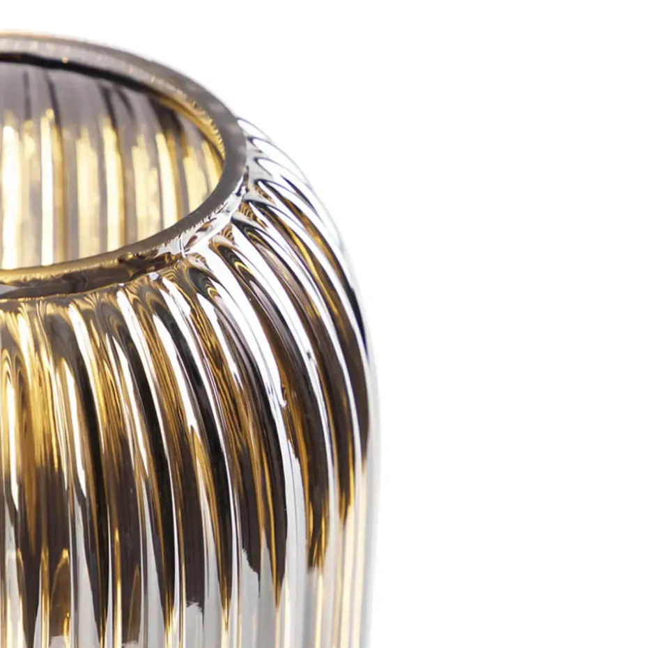 Qazqa tafellampen banci zwart e27