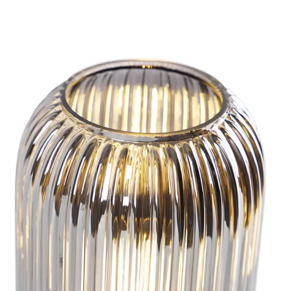 Qazqa tafellampen banci zwart e27