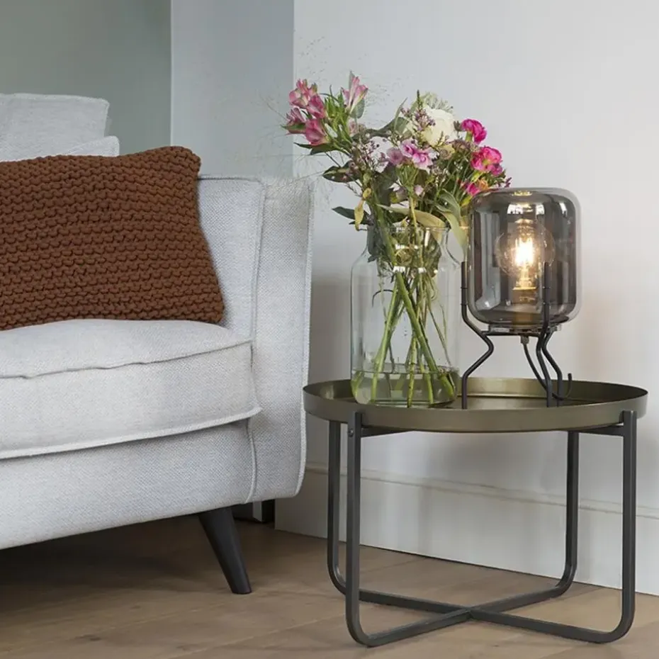 Qazqa tafellampen bliss zwart e27