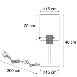 Qazqa tafellampen dome zwart e27