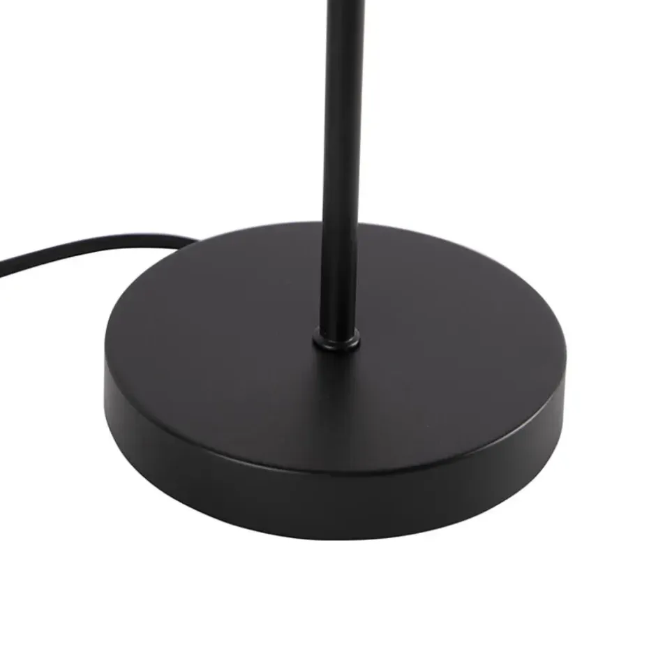 Qazqa tafellampen dome zwart e27