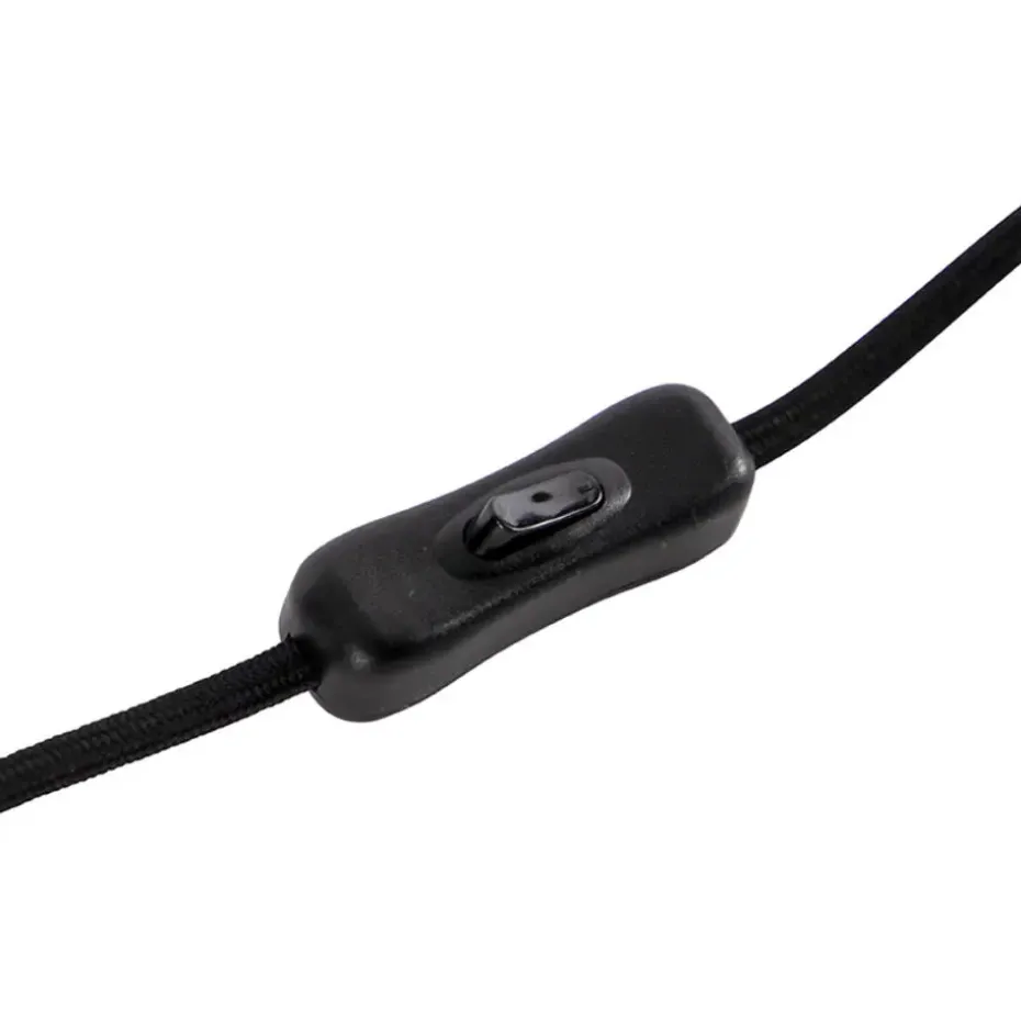 Qazqa tafellampen dome zwart e27