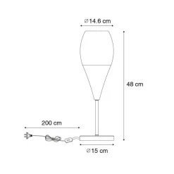 Qazqa tafellampen drop wit e27