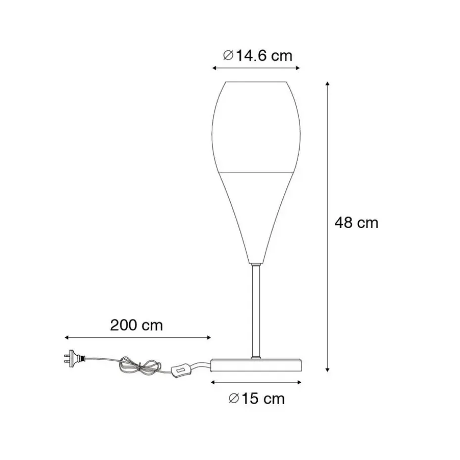 Qazqa tafellampen drop wit e27