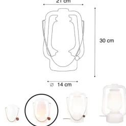 Qazqa tafellampen storm wit geïntegreerde led