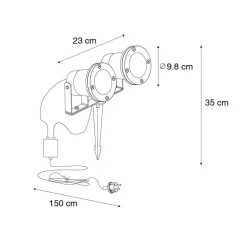 Qazqa tuinspots basic zwart gu10