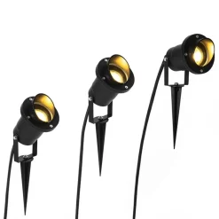 Qazqa tuinspots done zwart gu10