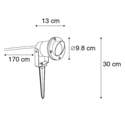 Qazqa tuinspots done zwart gu10