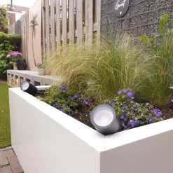 Qazqa tuinspots solo zwart gu10