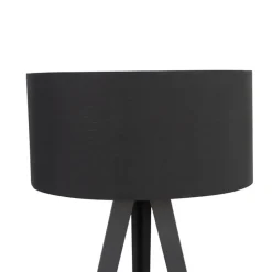 QAZQA Vloerlamp met kap zwart en gouden binnenkant - Tripe