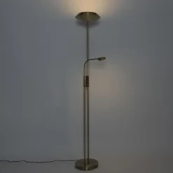 Qazqa vloerlampen fez bruin geïntegreerde led