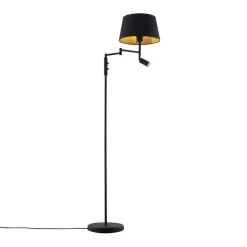 Qazqa vloerlampen ladas zwart e27