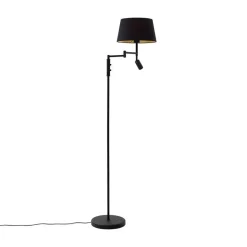 Qazqa vloerlampen ladas zwart e27