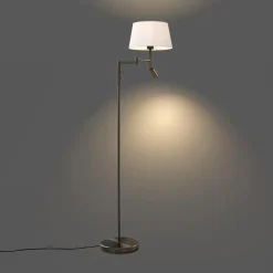 Qazqa vloerlampen ladas zilverkleurig e27