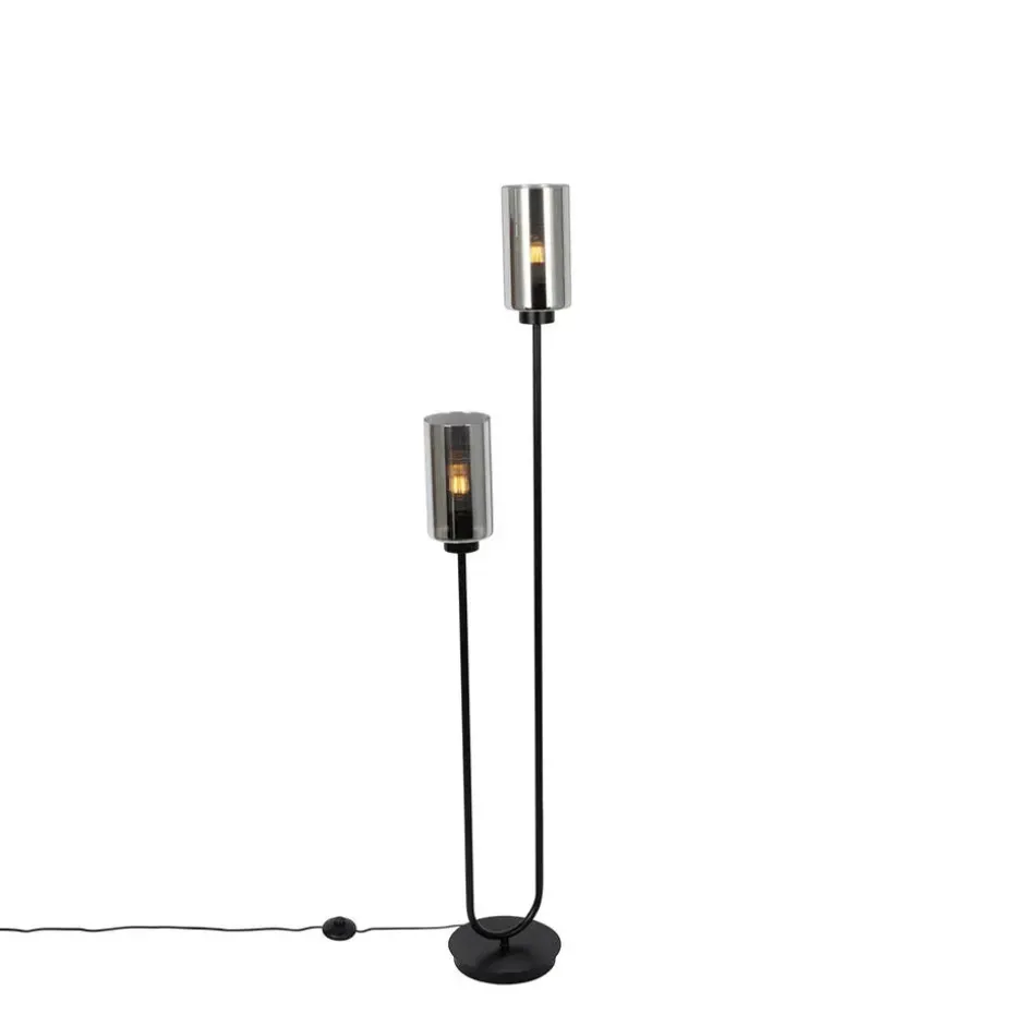 Qazqa vloerlampen laura grijs e27