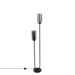 Qazqa vloerlampen laura grijs e27