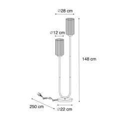 Qazqa vloerlampen laura grijs e27