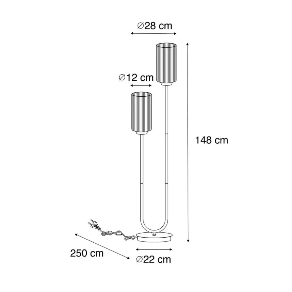 Qazqa vloerlampen laura grijs e27