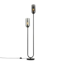 Qazqa vloerlampen laura grijs e27