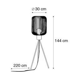 Qazqa vloerlampen mayelle zwart e27