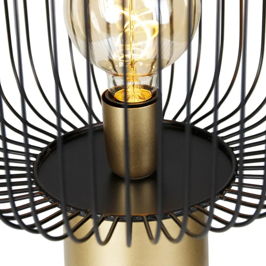 Qazqa vloerlampen mayelle zwart e27