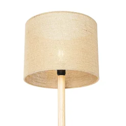 Qazqa vloerlampen mels crème e27