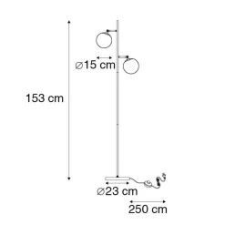 Qazqa vloerlampen pallon zilverkleurig e14