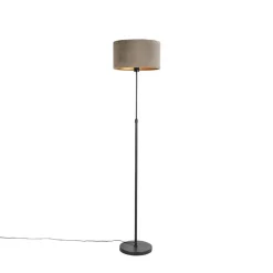 Qazqa vloerlampen parte fl taupe e27