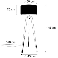Qazqa vloerlampen puros taupe e27