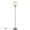 Qazqa vloerlampen qara beige e27