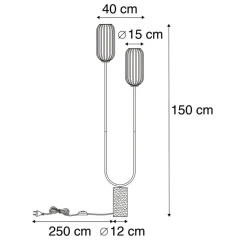 Qazqa vloerlampen rid goudkleurig e27