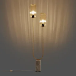 Qazqa vloerlampen rid goudkleurig e27