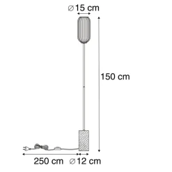 Qazqa vloerlampen rid goudkleurig e27