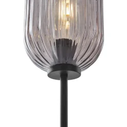 Qazqa vloerlampen rid zwart e27