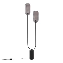 Qazqa vloerlampen rid zwart e27