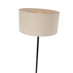 Qazqa vloerlampen simplo stof zwart e27