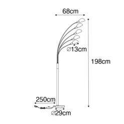 Qazqa vloerlampen sixties goudkleurig e14