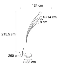 Qazqa vloerlampen sixties zwart e14